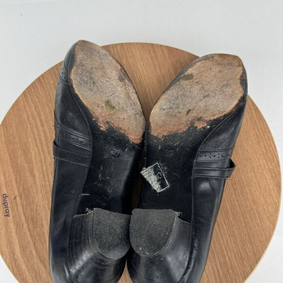 XSensible Black Leather Mary Jane Style Shoes Low Heels Buckle Strap Size 39 - Picture 4 of 9